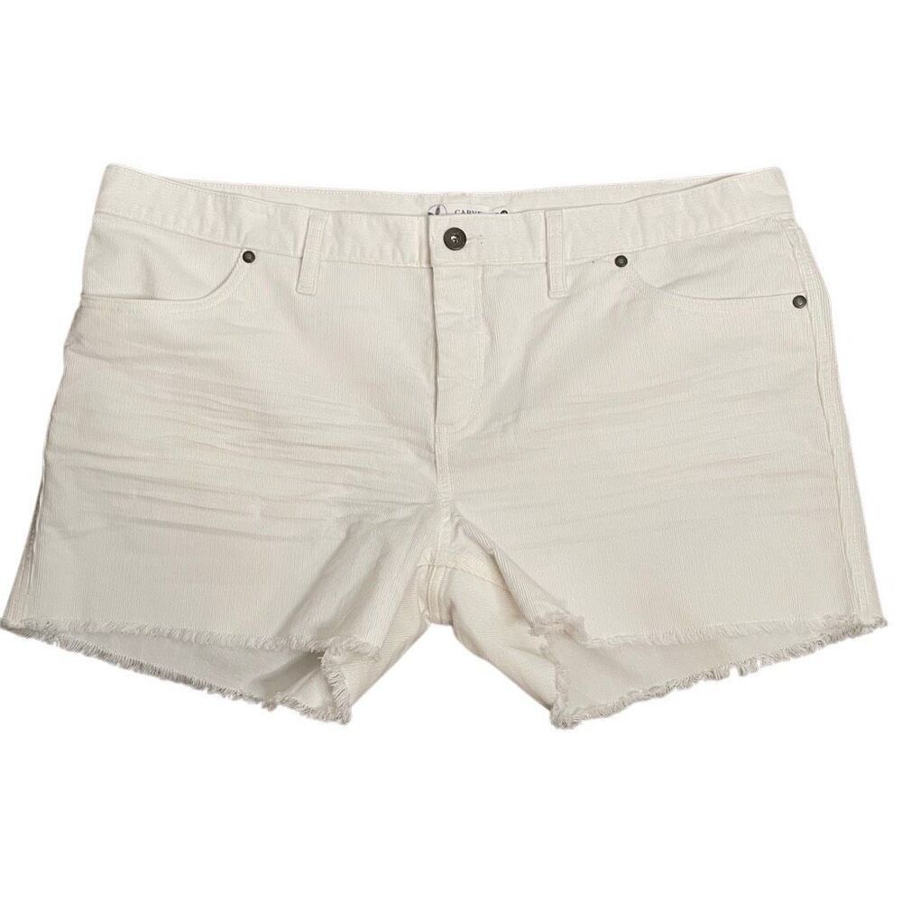 Carve Designs Womens Oahu Corduroy Shorts 16 Bone High Rise High Waisted Cutoff